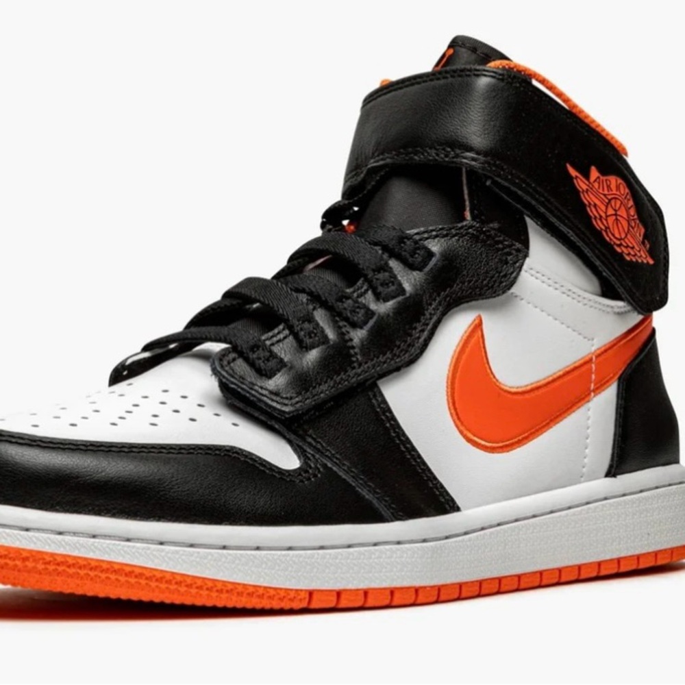 Nike Black and Orange High-Top Sneakers